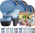 40-Piece Unbreakable Kids Dinnerware Set for Toddlers & Children, BPA-Free & Easy-Clean PP Plates and Bowls, Microwave & Dishwasher Safe, Complete Family Pack (Service for 8)