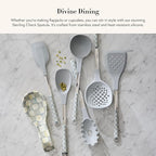 MACKENZIE-CHILDS Kitchen Spatula, Silicone Spatula for Cooking, Gray-and-White Sterling Check