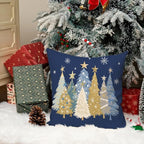 AACORS Christmas Pillow Cover 20X20 Inch Watercolor Christmas Tree Stars Decoration Holiday Farmhouse Winter Pillow Case for Sofa Couch Decor（Blue） AA608-20