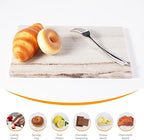Natural Marble Cutting Boards for Kitchen - 12" x 8" Multi-Purpose Pastry Marble Tray Cheese Board Marble Slab for Counter, Bathroom Perfume Tray Jewelry Candle Plate (Crystal White Wooden)
