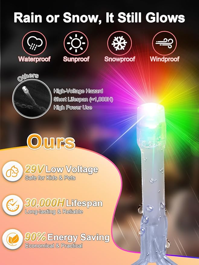 Christmas Lights with 1000 LEDs, 328FT Extra Long Plug in Fairy String Lights with Remote & Timer, IP65 Waterproof Lights for Yard, Garden, Christmas Décor (Color Changing + Warm White)