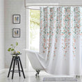 Extra Long Fabric Shower Curtain, Orange and Sage Green Floral Shower Curtains for Bathroom, Waterproof Bathroom Curtains, 72" W x 84" H