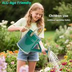 1 Gallon Galvanized Metal Watering Can with Solid Brass Sprout, Handle & Base Trim - Genuine Forged Copper Joints for Indoor/Outdoor Plants, Garden, Balcony for Kids and Adults (Emerald Brass)