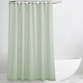 KGORGE Linen Shower Curtain - Semi Sheer Lightweight Button Hole Half Privacy Quick Dry Shower Curtains for Bathroom Bathtub Decor, Sage Green, 72 x 72 inches Long, Hooks Included