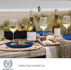 Homienly Wheat Straw Salad & Dessert Plates Set - Unbreakable, Reusable, 8-10 inch, Blue Series
