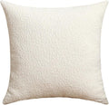 Jeneoo Ivory Decorative Square Thick Accent Throw Pillow Covers Fine Textured Boucle Couch Cushion Cases for Livingroom Sofa Decor, Set of 1, 24 x 24 Inch
