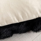 Rabbit Skin Fur Luxury Pillowcases Cushion Cover Soft Throw Cases for Living Rooms Pillow Case Cushion Cover (Black, 50×50cm（20in×20in）)