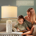 Luvkczc Modern Ceramic Table Lamps Set of 2 for Living Room White Desk Lamps for Bedroom Decor Farmhouse Table Lamp nightstand lamp for Office Dorm