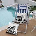 Black Grey Floral Pillow Covers 16x16 Set of 2 Outdoor Waterproof White Colored Decorative Throw Pillows Summer Pillowcase Polyester Cushion Case Decor for Couch Patio Funiture Garden Porch 01L16