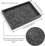 Yew & Tulip Natural Marble Vanity Tray, Nature Dark Gray Marble Serving Tray for Bathroom, Kitchen, Vanity, Home Decor, Wedding etc. (12"x 8" x 1.2")