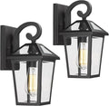 Outdoor Light Fixtures Wall Mount, Waterproof Exterior Wall Lanterns with Glass, Outside Wall Sconces, Front Porch Lights for House Garage Doorway Patio (Small, 2Pack)
