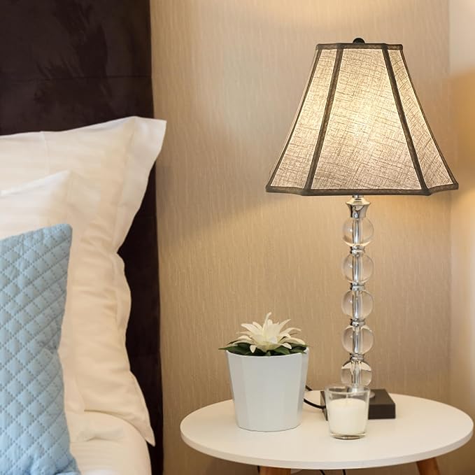 TOOTOO STAR Bell Lamp Shades, 6.5"x13"x10.5"(Spider) Rectangle Modern Lampshade for Table and Floor Lamps, Fabric Linen Hand Crafted, Assembly Required