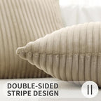 Simmore Decorative Fall Throw Pillow Covers 26x26 Set of 2, Soft Natural Plush Flannel Double-Sided Fluffy Couch Pillow Covers for Sofa Living Room, Khaki