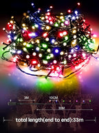 300 LED Christmas Lights Outdoor, 115FT Multicolor Christmas Tree Lights with Remote Control, 8 Modes Fairy Light Plug in Outside IP65 Waterproof for Xmas Tree Patio Bedroom Holiday Party Wedding