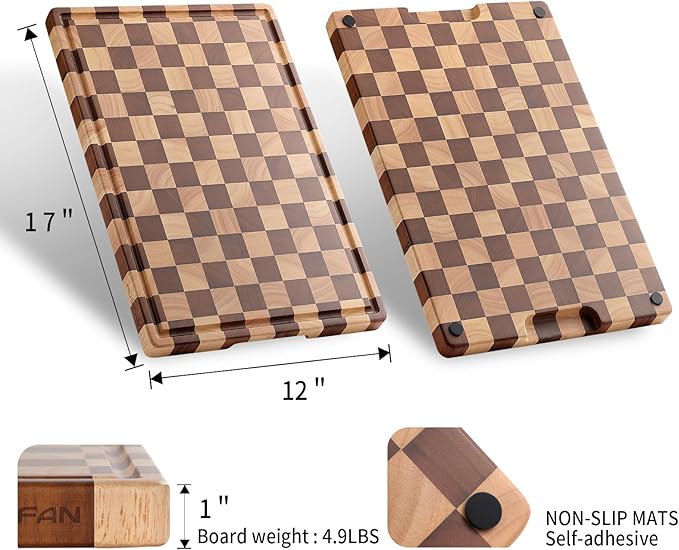 Acacia Wood Cutting Board for Kitchen – Chopping Board with Grooves & Handles, Large Wooden Cutting Board for Meat, Vegetables, Fruits, Cheese and Fruits Ideal Kitchen Gifts