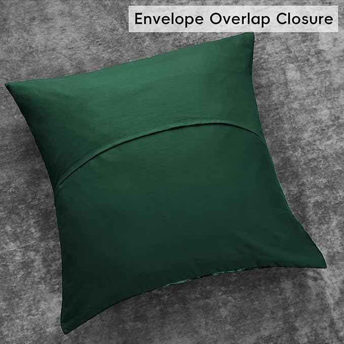 PHF Truly Velvet Euro Sham, 26"x 26",No Insert, 2 Pack Color Gradient Euro Throw Pillow Covers, Ultra Soft Cozy Pillow Covers for Home Decorative, No Shedding, No Pilling, Green