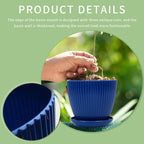 6pcs Plastic Flower Pots, 7.5/6.6/5.8/5.0/4.3/3.5 inches, Indoor/Outdoor Home Decoration, Thick and Durable, with Drainage Holes and Trays