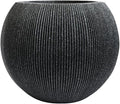 11.8 H x 14.5" Dia (8.9" Pot Opening) Plastic Round Black Planters for Outdoor Plants, Resin Flower Pot for Indoor and Outdoor Plants, Plant Pot with Drainage Holes and Plug for Home Patio Garden