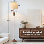 61" Vintage Floor Lamp with 350° Adjustable Swing Arm, Standing Lamp for Bedroom Living Room Bedside Tall lamp Nightstand Retro Farmhouse Mid Century Lamp Light Home Décor Office Gifts