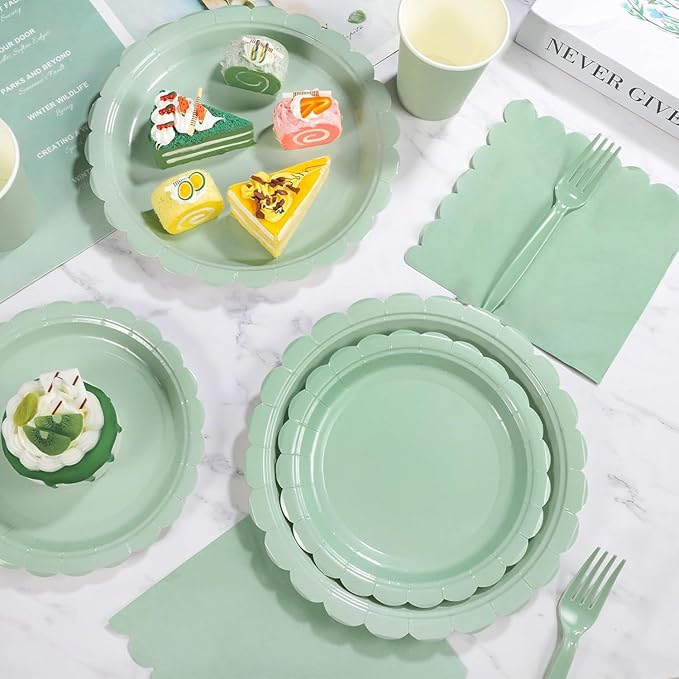 Disposable cutlery set for 16 guests -69 pieces, including 7-inch/9-inch plates, napkins, tablecloths, and forks, suitable for birthdays, weddings, picnics, baby showers, and events