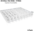 Visi-Slide 20oz Soda Beverage Dispenser - Gravity Fed Glide for Angled Shelves for Coolers, Commercial Refrigerators, Cold Vaults (Pack of 6) Drink Organizer for Cans, Bottles and More