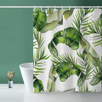 Tropical Leaves Shower Curtain Green Palm Banana Leaf Plant Botanical Shower Curtains for Bathroom Waterproof Polyester Fabric Bathroom Curtain 72 x 72 Inch with 12 Hooks