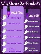 Upgraded 250LED C6 Connectable Halloween String Lights, 82FT Waterproof Purple Light for Outside, Fairy Twinkle Light Plug in with 13 Modes & Timer for Outdoor Indoor Party Tree Halloween Decorations