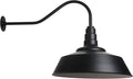 Steel Lighting Co. Redondo Barn Light | Outdoor Wall Mounted | 20 inch Dome | 23 inch Gooseneck | Large Farmhouse Warehouse Light Made in America | Matte Black Exterior/White Interior