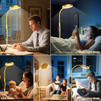 Floor Lamp, Adjustable Height Floor Lamps for Living Room Bedroom, 120 LED Super Bright Standing Lamp Remote & Touch Control Dimmable Gooseneck Tall Stand Reading Lamp for Office Craft, Gold