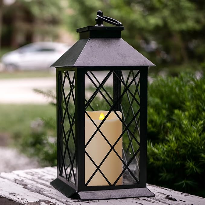 Waterproof Outdoor Flameless Candles with Remote and Timers, 1000 Hours Battery Operated Large LED Flickering Pillar Candles, Ivory Plastic, Set of 2 (D 4" x H 6")