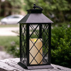 Large Outdoor Waterproof Flameless Candles with Remote and Timers, Battery Operated LED Flickering Pillar Candles, Long-Lasting, Ivory Plastic, D 4" x H 6", 1 Pack