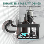Veken Rustproof&Waterproof Shower Caddy 5-Pack, No Drilling Adhesive Wall Mounted Shower Shelves Rack, Heavy Weight Bearing, Large Organizer Storage Accessories, Ideal for Bathroom,Home&Kitchen, Black