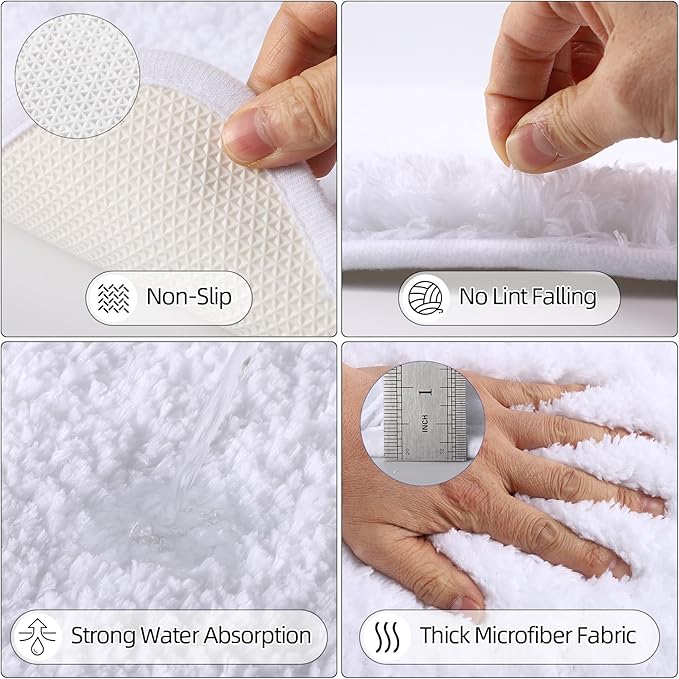 Bathroom Sets with Shower Curtain and Rugs and Accessories, Glass Bathroom Accessories Set Clear Bathroom Set Bathroom Sets, White Bath Mat and Diamond Soap Dispenser for Bathroom Decor