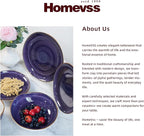 Highland 16-Piece Dinnerware Set Service for 4, Organic Shape Stoneware Plates and Bowls Set, Scratch Resistant, Microwave and Dishwasher Safe, Speckled Effect Handcrafted, Swirl Purple