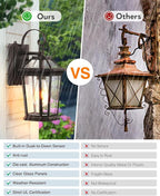 VIANIS 2-Pack Oil Rubbed Bronze Outdoor Lights Wall Mount, Dusk to Dawn Wall Lights for House Outside, Aluminium Modern Porch Lights Sconce, Exterior Wall Lantern Fixture with Waterproof, Anti-Rust