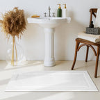 GRANNY SAYS Microfiber Bathroom Rugs Non Slip Washable, Water Absorbent Bathroom Mats for Tub, Soft Bath Mats for Bath Floor & Shower, 24" x 48", White Bath Rugs