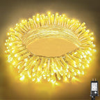 33ft 100 LED Christmas Lights Outdoor Waterproof, Warm White Christmas String Lights Indoor Clear Wire 8 Modes, Plug in Twinkle Fairy String Lights for Bedroom Wedding Classroom Garden Decorations