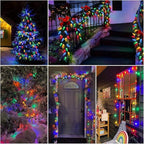 2 Pack 100LED C6 Christmas Lights Battery Operated, 16.4FT C6 Christmas Lights Battery Powered with Timer, 8 Modes, Waterproof for Outdoor Garden Patio Indoor Xmas Tree Bedroom Party, Multi-Color