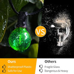 40FT LED Outdoor String Lights Waterproof, G40 LED Globe Outdoor Light for Patio with 27 Edison Vintage Shatterproof Bulbs, Connectable Backyard Lights for Garden, Bistro, Porch, Halloween