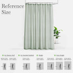 KGORGE Linen Shower Curtain - Semi Sheer Lightweight Button Hole Half Privacy Quick Dry Shower Curtains for Bathroom Bathtub Decor, Sage Green, 72 x 90 inches Long, Hooks Included