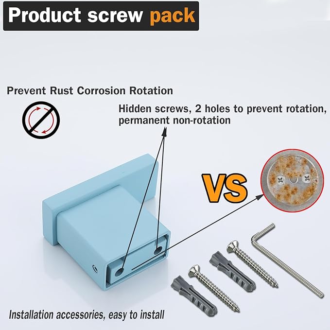 RANDOM Clear Sky Blue Towel Hooks for Bathrooms Round Shower Hooks Stainless Steel Wall Mount Coat Hook.96009-8CKB