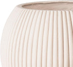 16 Inch Handmade Outdoor Planter - Classic Striped Design | Fiberglass & Composite Material | Durable for Commercial & Home Decor