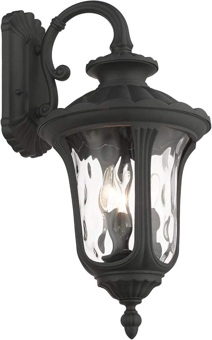 Livex Lighting 7857-14 Oxford 3 Light Outdoor Wall Lantern, Black, 22.5 in x 11 in x 22.5 in