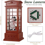 Christmas Snow Globe Lantern Christmas Decorations, Xmas Gifts Christma Vintage Home Decor Indoor,Sparkling with Music 6H Timer, Holiday Party Gifts (Christmas Snowman)