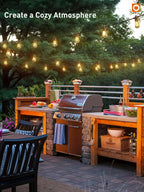 addlon 50FT LED Outdoor String Lights, Remote Dimmable Patio Lights with Timer & 3 Lighting Modes, 16 Shatterproof Edison Bulbs, Waterproof Connectable String Lights for Outside Backyard Party Décor