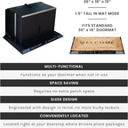 DAVYMAT ~ Transforming Doormat Package Locker/Anti-Theft Lockable Outdoor Parcel Safe/Secure Collapsible Porch Storage/Large 26x18x15" Capacity