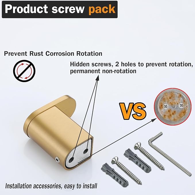 RANDOM Champagne Bronze Towel Hooks for Bathrooms Wall Mount Coat Hooks SUS304 Stainless Steel Hand Towel Robe Hook.96026-8CB