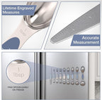 Magnetic Measuring Spoons Set - Stainless Steel, Double Ended, Stackable & Nested Design for Dry and Liquid Ingredients, Ideal for Spice Jars, 9-Piece Set with Leveler (Farmhouse)