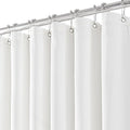 White Linen Long Shower Curtain 78 Inches Long Cloth Textured Fabric Shower Curtain Set with Hooks Water Repellent Simple Elegant Modern Farmhouse Country Bath for Bathroom 72x78 Inch