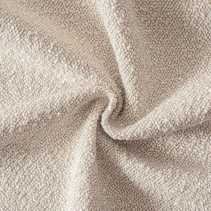 MIULEE 20x20 Inch Decorative Pillow Covers for Couch Bed Set of 2 Textured Boucle Neutral Winter Throw Pillows Oatmeal Accent Solid Cushion Pillowcases Sofa Livingroom Home Decor
